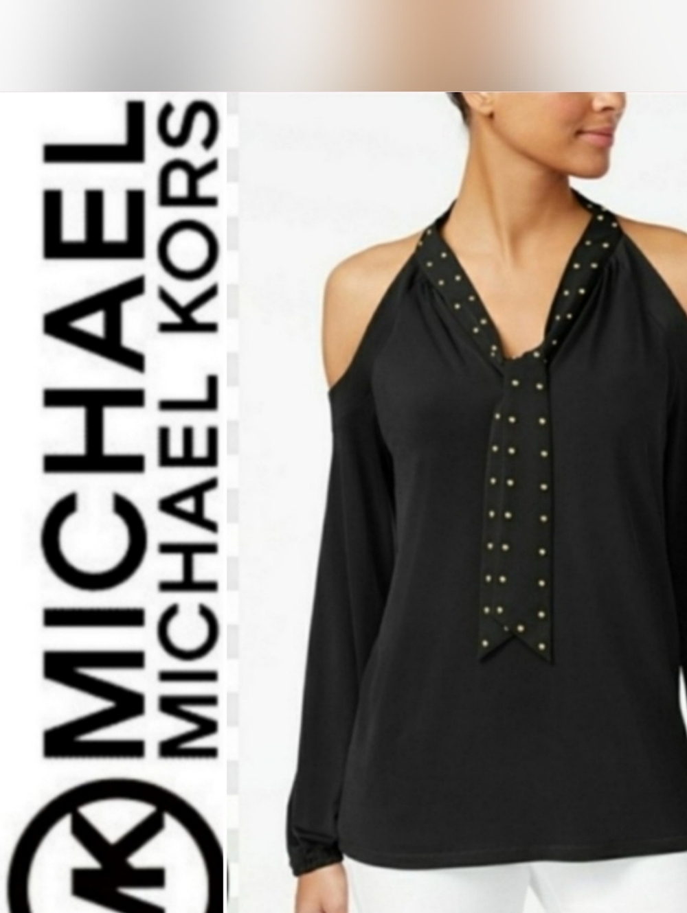 ⚘️Michael Kors Cold Shoulder Studded Top - Picture 1 of 5